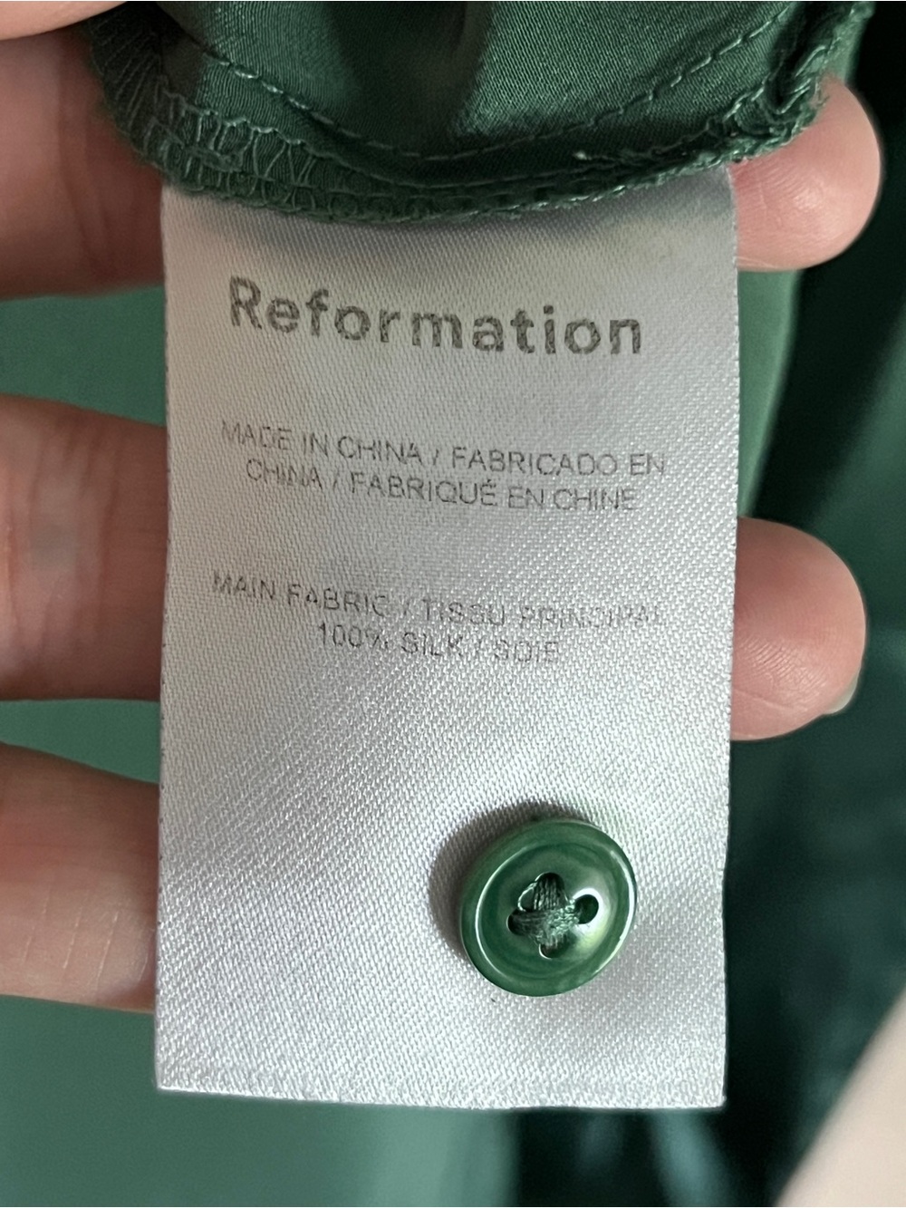 REFORMATION Catalina Green Silk Long Dress Sz 10 - Picture 6 of 12